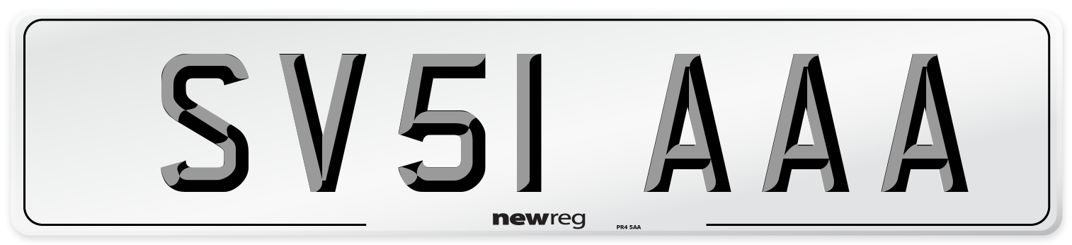 SV51 AAA Number Plate from New Reg